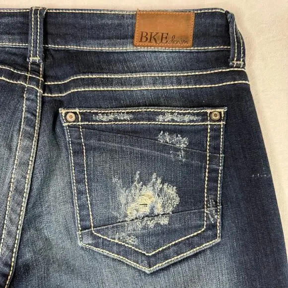 Buckle BKE Sabrina Distressed Stretch Medium Wash Jeans Size 28R   Style# ABK253 - Picture 7 of 15